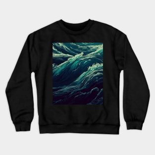 Ocean waves pattern Crewneck Sweatshirt